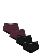 Pclogo Lady 4 Pack Solid Noos Bc Hipsters Undertøj Black Pieces
