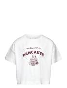 Short-Sleeved Printed T-Shirt Tops T-Kortærmet Skjorte White Mango