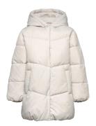 Hood Quilted Coat Foret Jakke Cream Mango