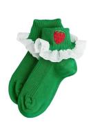 Strawberry Emb Lace 1-Pack Socks Socks & Tights Socks Green Mini Rodin...