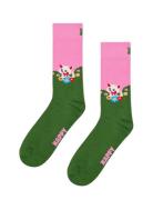 Kitten And Flowers Sock Lingerie Socks Regular Socks Green Happy Socks