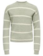 Kogfranca Short L/S Stripe Knt Noos Tops Knitwear Pullovers Green Kids...