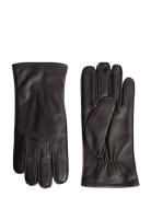 Milo Leather Glove Accessories Gloves Finger Gloves Black J. Lindeberg