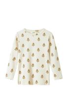 Nmflavo Eva Ls Slim Top Lil Tops T-shirts Long-sleeved T-Skjorte Cream...