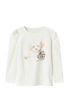 Nmfninea Ls Top Tops T-shirts Long-sleeved T-Skjorte White Name It