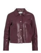 Vihellium Short Jacket - Noos Læderjakke Skindjakke Burgundy Vila