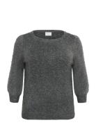 Kcletty Pullover Tops Knitwear Jumpers Grey Kaffe Curve