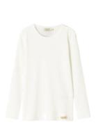 Plain Tee Ls Tops T-shirts Long-sleeved T-Skjorte White MarMar Copenha...