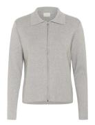 Kavisja Polo Cardigan Tops Knitwear Cardigans Grey Kaffe