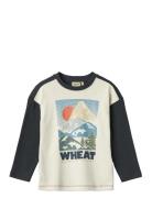 T-Shirt L/S Beck Tops T-shirts Long-sleeved T-Skjorte Navy Wheat