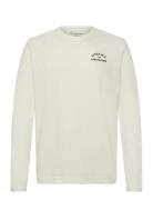 Organic Cotton Long Sleeved T-Shirt Tops T-Langærmet Skjorte Cream Kno...