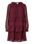 Yaschifa Ls Dress - Ka Kort Kjole Burgundy YAS