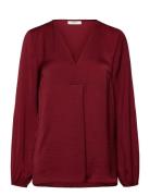 Rindaiw Blouse Tops Blouses Long-sleeved Burgundy InWear