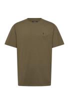 Patrick Organic Tee Tops T-Kortærmet Skjorte Khaki Green Clean Cut Cop...