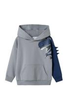 Nmmnash Ls Nreg Sweat Wh Bru Box Tops Sweatshirts & Hoodies Hoodies Bl...