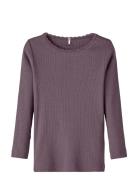 Nmfkab Ls Top Noos Tops T-shirts Long-sleeved T-Skjorte Purple Name It