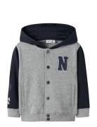 Nmmnyree Ls Nreg Sweat Card Bru Tops Sweatshirts & Hoodies Hoodies Gre...