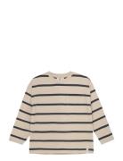 T-Shirt Ls Stripe Over Tops T-shirts Long-sleeved T-Skjorte Beige En F...