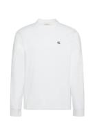 Ls Easy Monogram Tee Tops T-Langærmet Skjorte White Calvin Klein Jeans