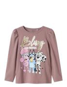 Nmfaria Bluey Ls Top Noos Sky Tops T-shirts Long-sleeved T-Skjorte Pin...
