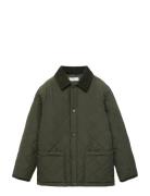 Quilted Anorak With Shirt Collar Quiltet Jakke Khaki Green Mango