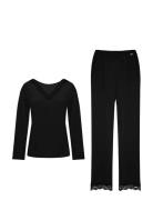 Origins Tops And Pants Set Pyjamas Nattøj Black Dorina