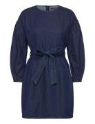 Leighton Denim Banana Slv Dres Kort Kjole Navy French Connection