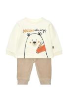 Set Knit -Bci Sets Sets With Long-sleeved T-shirt Beige Boboli