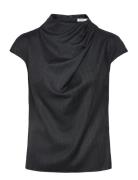 Lima Check Top Tops T-shirts & Tops Short-sleeved Black Ahlvar Gallery