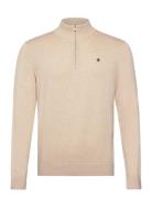 Brian Half Zip Tops Knitwear Half Zip Jumpers Cream Morris