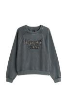 Tjw Bxy Leopard Varsity Crew Tops Sweatshirts & Hoodies Sweatshirts Gr...