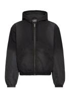Hooded Bomber Jacket Tops Sweatshirts & Hoodies Hoodies Black Weekday