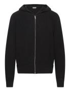 Boxy Knitted Hoodie Tops Sweatshirts & Hoodies Hoodies Black Weekday