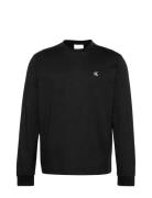Ls Easy Monogram Tee Tops T-Langærmet Skjorte Black Calvin Klein Jeans