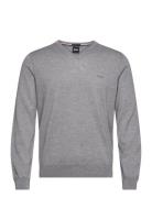Baram-L Tops Knitwear V-necks Grey BOSS