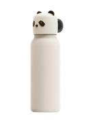 Falk Water Bottle W Panda Lid 350 Ml Home Meal Time Cream Liewood