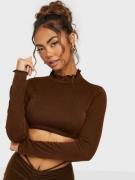 Missguided Lettuce Hem Collar Extreme Top Crop tops