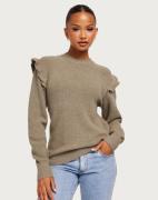 Object Collectors Item - Beige - Objmalena L/S Ruffle Pullover Noos