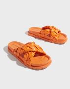 Nelly - Orange - Braided Criss Cross Sandal