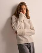 Selected Femme - Beige - Slfsia Ras Ls Knit High Neck