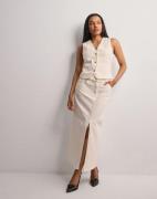 Selected Femme - Hvid - Slflexia Mw White Denim Column Skir