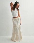 Pieces - Hvid - Pcsikka Hw Maxi Skirt Wvn Noos