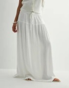 Only - Hvid - Onlsiesta Mw Linen Bl Long Skirt Pn