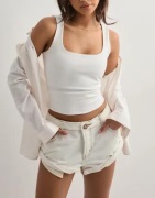 One Teaspoon - Hvid - Bandits Low Waist Denim Short