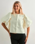 Malina - Hvid - Cleo pouf sleeve blouse