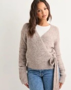 Neo Noir - Beige - Ronia Fluffy Wrap Knit Cardigan