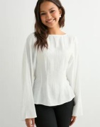 Nelly - Hvid - Volume Sleeve Blouse