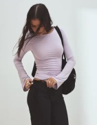 Nelly - Lilla - Ultra Soft Boat Neck Top