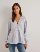 Only - Hvid - Onlnora L/S V-Neck Shirt Noos Wvn