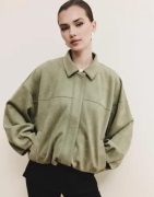 Nelly - Grøn - Puffy Pleat Brushed Jacket